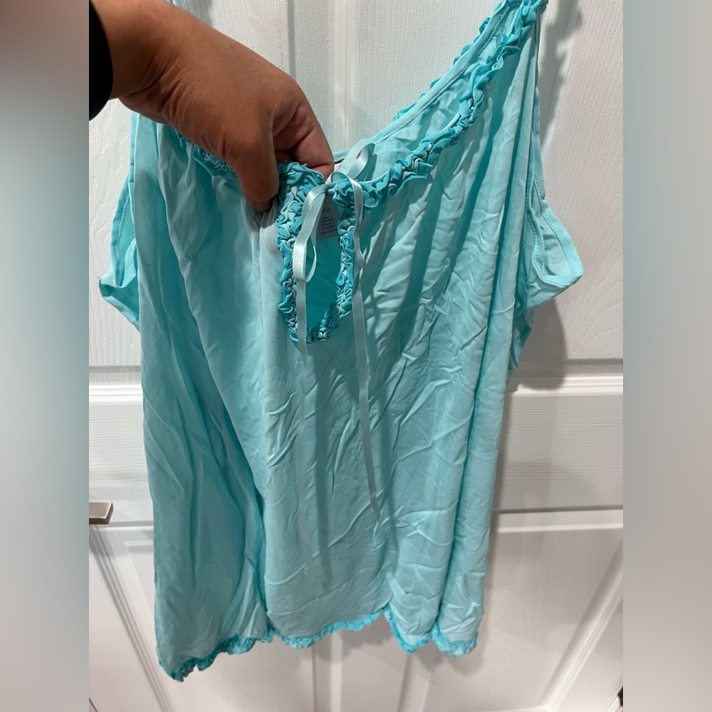 🟣Cacique 22/24 Aqua Blue Lingerie with Ribbon Accent